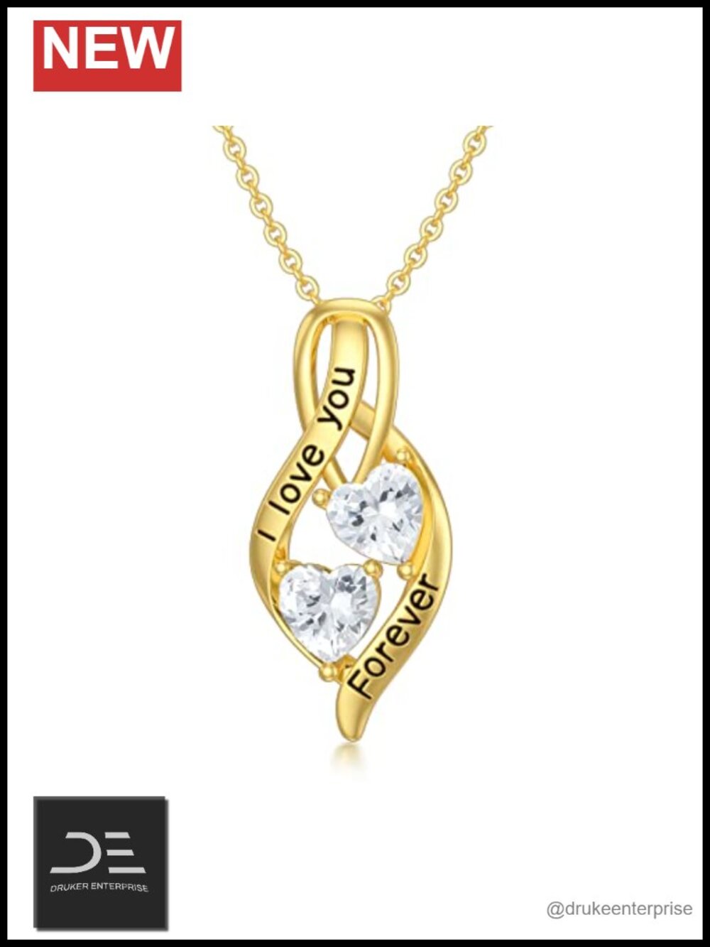14k Solid Gold Infinity Heart Necklace for Women Fine Jewelry Gift 16-18 inch